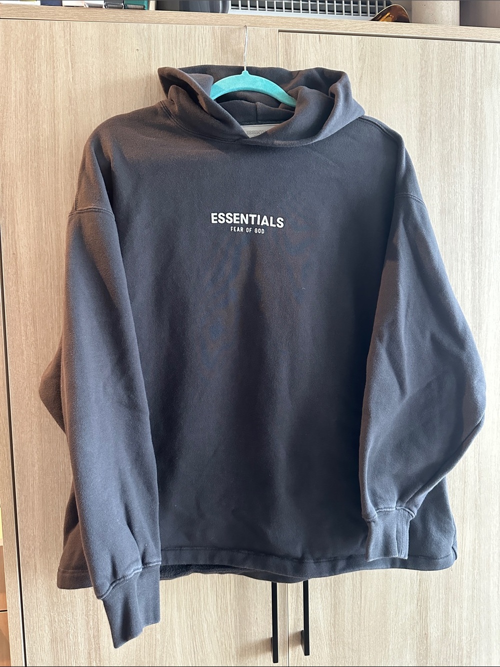 Unisex Essentials Fear of God Charcoal Hoodie Sweatshirt